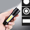 Ліхтарик акумуляторний 2в1, USB, XPE + COB, Police BL 511 / Потужний ручний LED ліхтар, фото 2