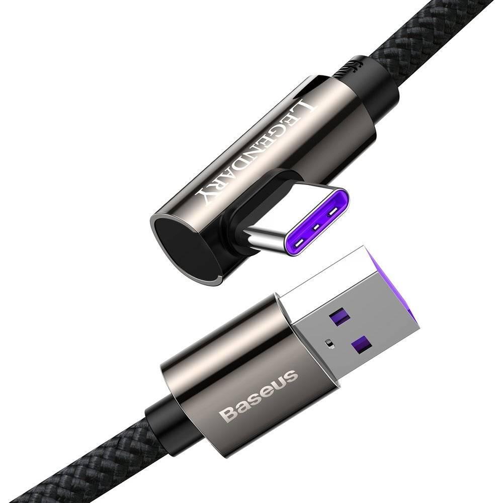 Кабель для швидкої зарядки USB на Type-C BASEUS 66W Legend Series Elbow Fast Charging 1м (чорний)