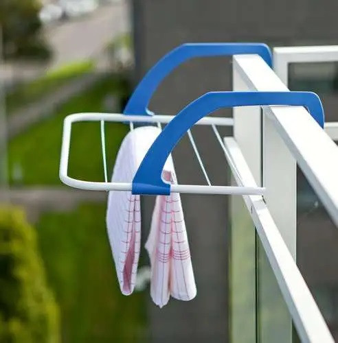 Навісна сушарка для одягу на батарею та балкон Fold Clothes Shelf синя