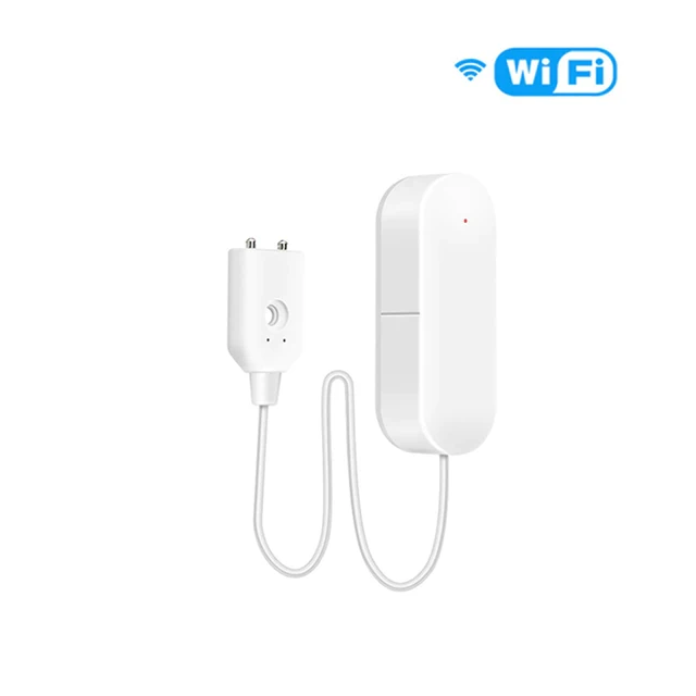 Wi-Fi Датчик протікання води датчик затоплення Tuya Smart, Білий