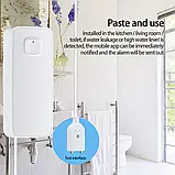 Wi-Fi Датчик протікання води, датчик затоплення Tuya Smart, Білий зі звуковою сигналізацією 85db, фото 4