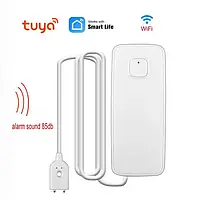 Wi-Fi Датчик протікання води, датчик затоплення Tuya Smart, Білий зі звуковою сигналізацією 85db