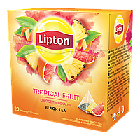 Черный чай Lipton Tropical Fruit с тропическими фруктами 20 пирамидок