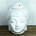 Аромалампа керамічна для ефірних масел Будда білий глянець, фото 2