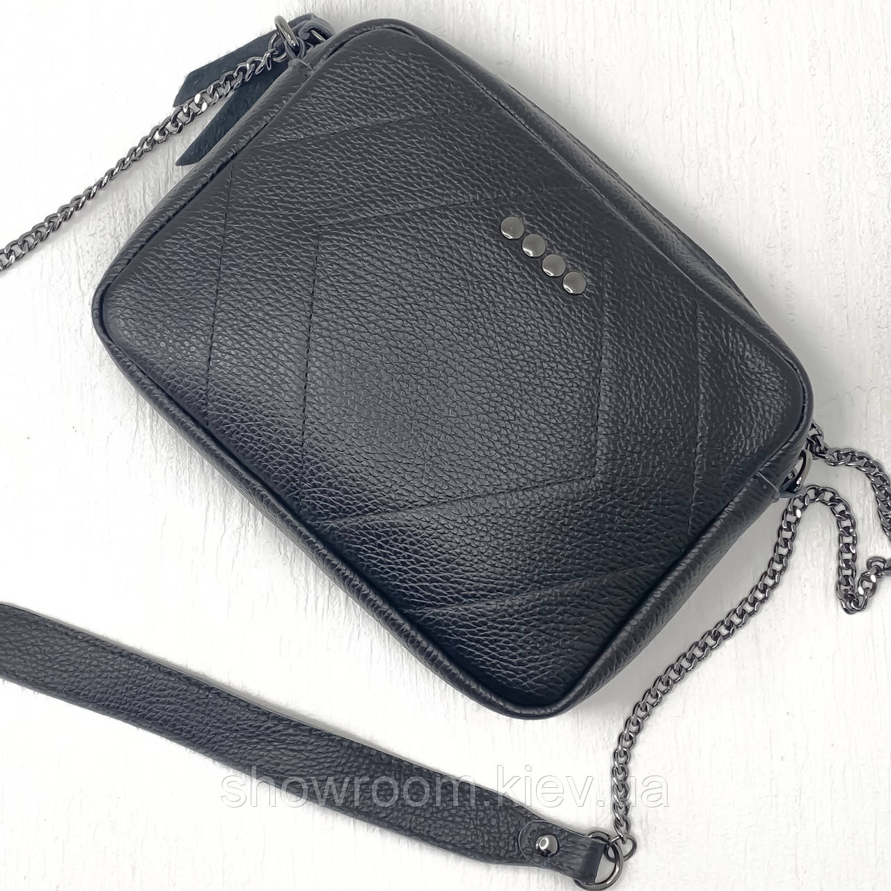 Жіноча шкіряна сумочка Vera Pelle (6427) black, фото 1