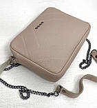 Жіноча шкіряна сумочка Vera Pelle (6427) powder, фото 4