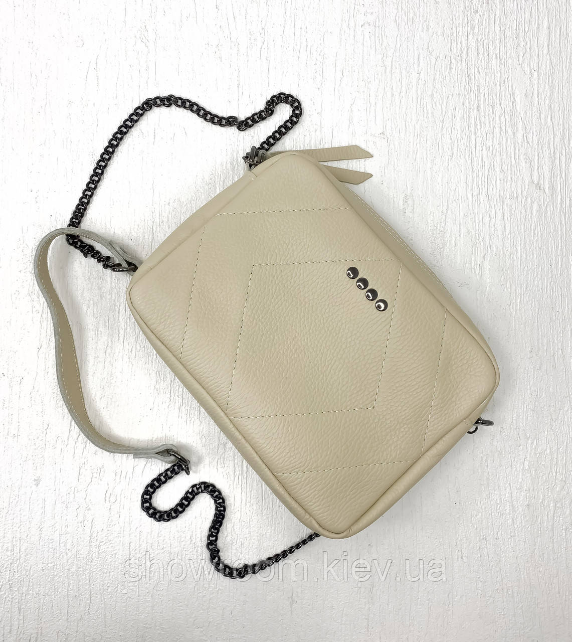 Жіноча шкіряна сумочка Vera Pelle (6427) beige