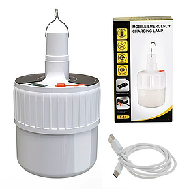 Лампа підвісна з акумулятором з USB зарядкою JK-24 LED Ліхтар на сонячній батареї для кемпінгу з гачком