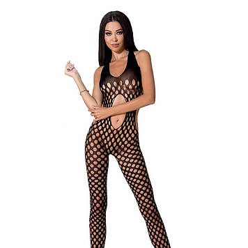 Сексуальний бодістокінг Passion BS065 One Size, Black, комбінезон, велика сітка Bomba💣