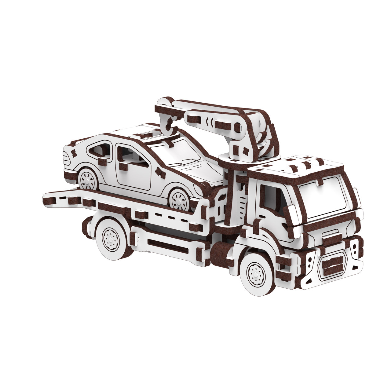 Конструктор, 3d пазл, механічний з дерева, навчальна, розвиваюча іграшка, гра, Евакуатор