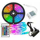 Комплект світлодіодної стрічки 3528 RGB в силіконі 5 м з пультом, фото 7