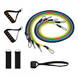 Еспандер 5 ДЖГУТІВ З ПОСИЛЕНИМИ КАРАБІНАМИ + ЧОХОЛ, фото 2