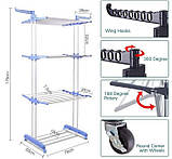 Універсальна складна сушарка для білизни 3 Tiers Garment rack біла, фото 3