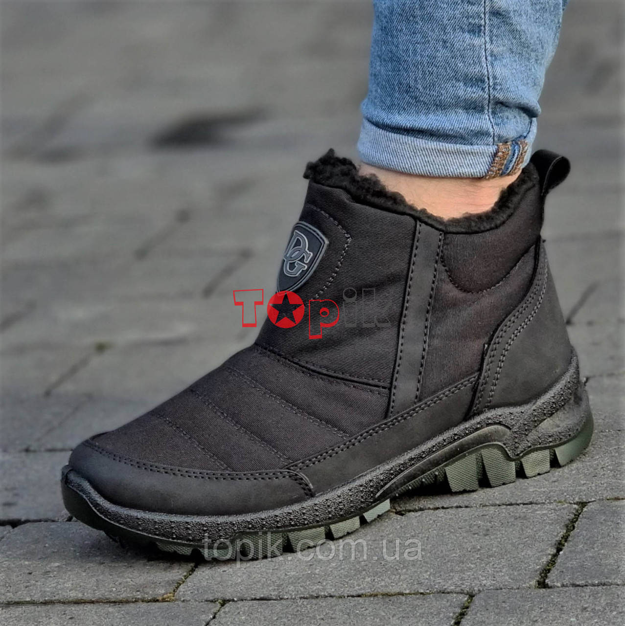 Черевики чоловічі зимові чорні дутіки Ботинки мужские зимние черные дутики (Код: 3091)