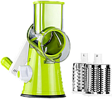 Універсальна механічна овочерізка мультислайсер Tabletop Drum Grater 3 насадки, пластик/нержавіюча сталь, фото 6