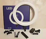 Лампа кільцева світлодіодна Led-YQ-460B , з 3 тримачами для телефону, пультом 45 см, фото 6
