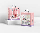 Дитячі бездротові навушники Єдиноріг Cat STN-27 LED Bluetooth навушники з котячими вушками і підсвічуванням, фото 3