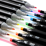 Якісний Набір скетч маркерів 60 кольорів | Двосторонні маркери для малювання і скетчинга в сумці AN, фото 4