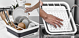 Складна силіконова сушарка піддон для посуду Supretto настільна маленька сушка підставка органайзер, фото 6