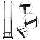 Подвійна регульована вішалка стійка для одягу підлогова телескопічна Double-Pole B Black, фото 5