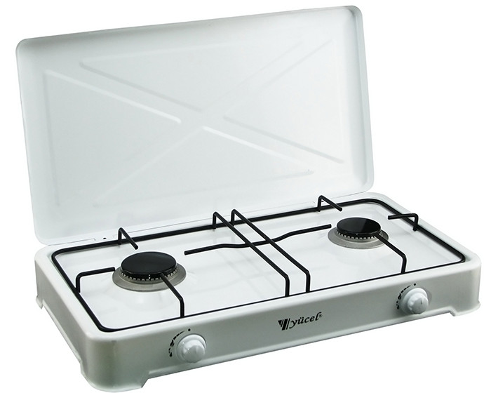 Плита газова, таганок для балонного газу Yücel 2 конфорки з кришкою, фото 1