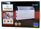 Тепловентилятор Crownberg CB-2000 обігрівач електричний конвейктор Білий, фото 2