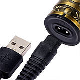 Машина для стрижки волосся професійна триммер для бороди VGR V-085 металева Gold, фото 4