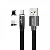 Магнітний USB cable Remax RC-169th magnetic 3 in 1 black