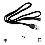Магнітний USB cable Remax RC-169th magnetic 3 in 1 black, фото 3
