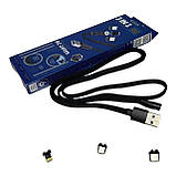 Магнітний USB cable Remax RC-169th magnetic 3 in 1 black, фото 6