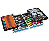 Набір для дитячої творчості та малювання 145 предметів юний художник в алюмінієвому валізі блакитний, фото 7