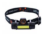 Ліхтар на голову Bailong BL-8101 XPE+COB з акумулятором і зарядкою через USB, фото 9