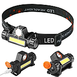 Ліхтар на голову Bailong BL-8101 XPE+COB з акумулятором і зарядкою через USB, фото 3