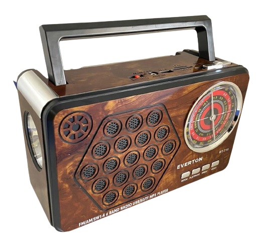 Потужний портативний радіоприймач Everton RT-715 з ліхтариком, Bluetooth FM USB SD