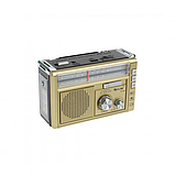 Радіоприймач на акумуляторі Golon RX-382 FM/AM/SW з ліхтариком LED GOLD, фото 5
