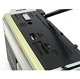 Портативне радіо приймач Golon RX-381/2 USB/SD з LED ліхтарем Gold, фото 2