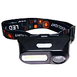 Ліхтарик потужний налобний акумуляторний Bailong BL-1801A /1804A COB XPE + сенсор руху, фото 7