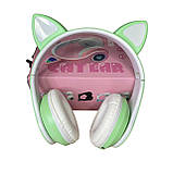 Навушники дитячі Cat Ear В39М підсвічування/FM-радіо/MicroSD/Bluetooth м'ятний, фото 4