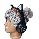 Навушники дитячі Cat Ear В39М з радіо і блютуз чорні, фото 4