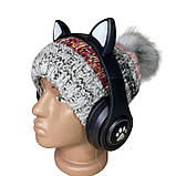 Навушники дитячі Cat Ear В39М з радіо і блютуз чорні, фото 6