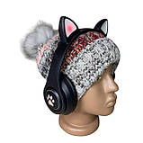 Навушники дитячі Cat Ear В39М з радіо і блютуз чорні, фото 10