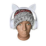 Навушники бездротові Cat Ear В39М FM-радіо MicroSD Bluetooth з вушками та підсвічуванням білі, фото 5
