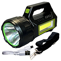 Ручной фонарь-прожектор на аккумуляторе Haoerliang HEL-T95-LED+COB, USB, Power Bank на солнечной батарее
