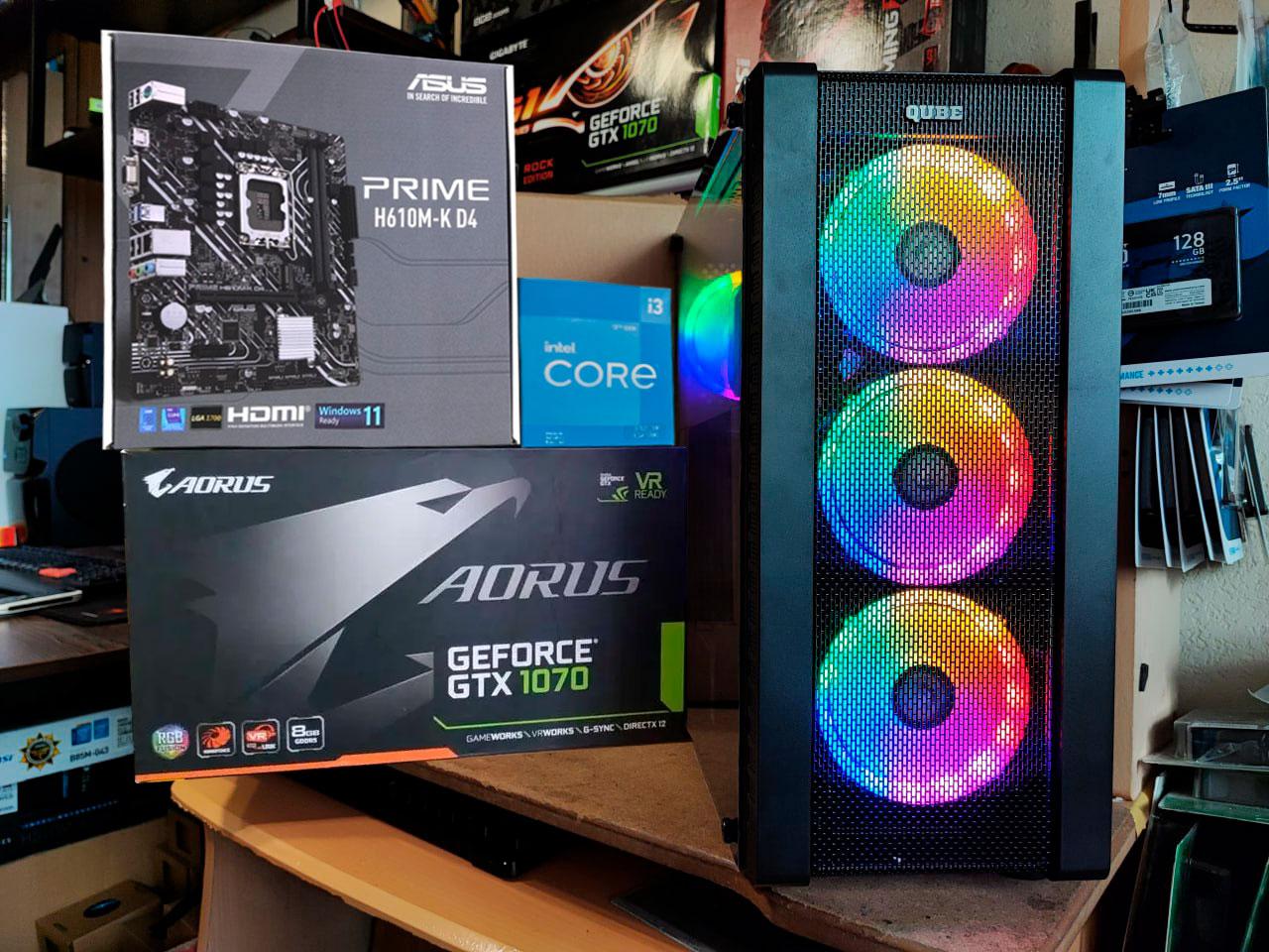 Ігровий комп'ютер Intel Core i3 12100F 4.3GHZ, GTX 1070 8GB, 16GB, SSD240, HDD 1TB