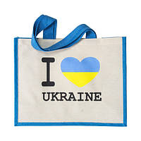 Эко сумка шопер с принтом "I love Ukraine"