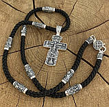 Саме срібний хрестик на шовковому шнурку, фото 4
