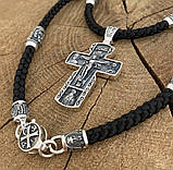 Саме срібний хрестик на шовковому шнурку, фото 2