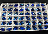 De'Lux Galactic Capri Blue-Sapphire 14*9mm Premium стекло галактик-топорик капри блу-сапфир синий гелиотроп