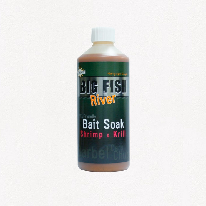 Ликвид Dynamite Baits Big Fish River Bait Soak Shrimp and Krill 500ml, фото 1