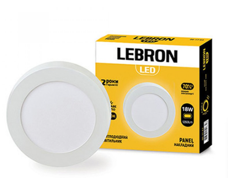 LED-св-нік, L-PRS-1841,18W, накладень, 4100 K, з блоком живл.(12-10-73) Арт.39936 Lebron